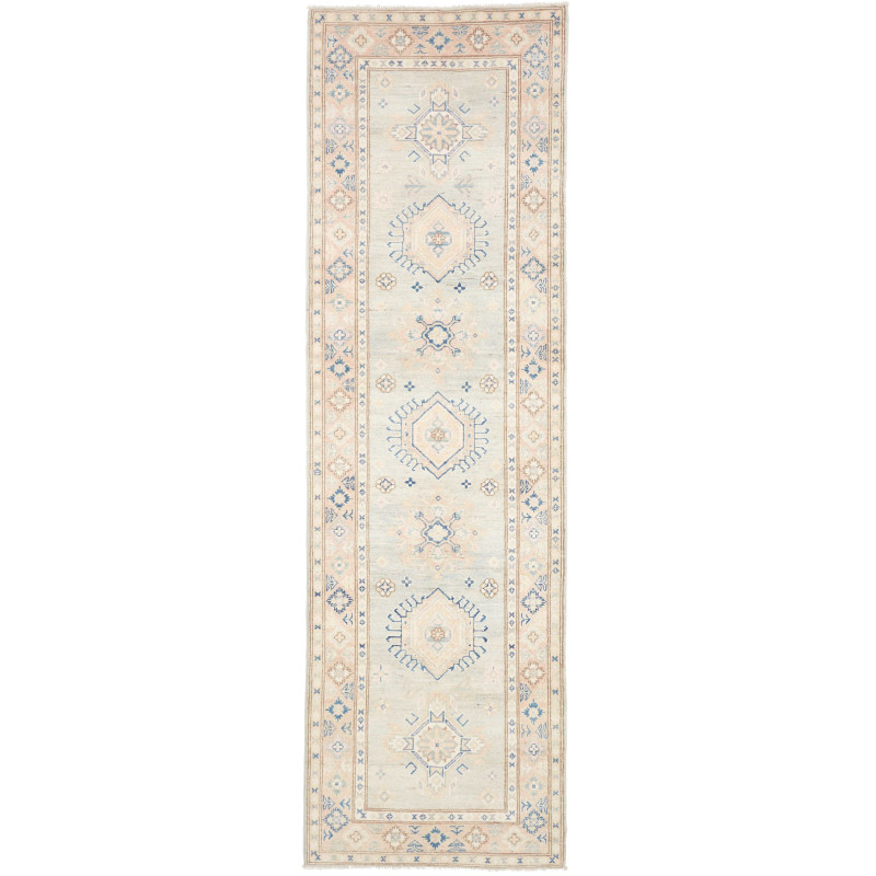 Rug Kazak Afghanistan 86x281 Celadon Blue Beige