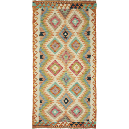 Kilim 101x202 Cm Kilim, Afghanistan, Hand-carded Wool (warp:
