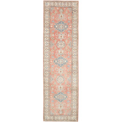Rug Kazak Afghanistan 82x290 Rosy Salmon Blue C