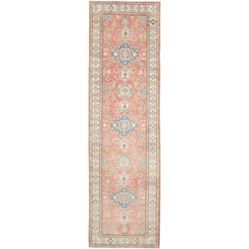Rug Kazak Afghanistan 82x290 Rosy Salmon Blue C