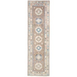 Rug Kazak Afghanistan 81x288 Taupe Brown Navy B