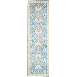 Rug Kazak Afghanistan 85x296 Sky Blue Creamy Be