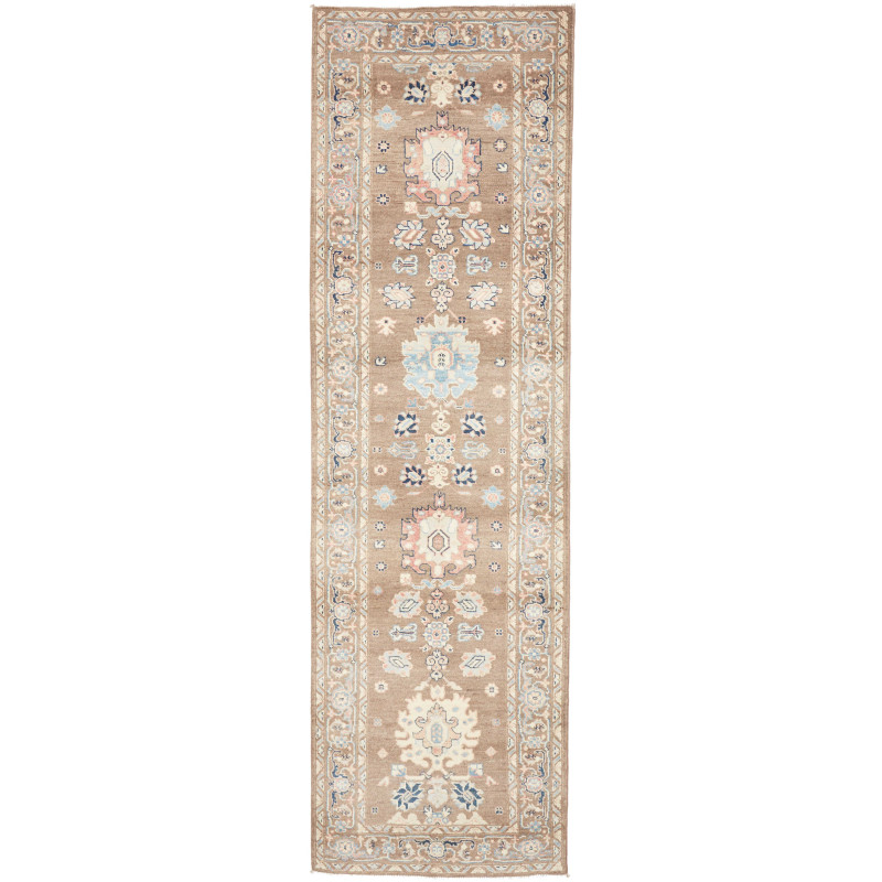 Rug Kazak Afghanistan 84x297 Taupe Light Blue P