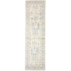Rug Kazak Afghanistan 87x301 Cream Blue Light P