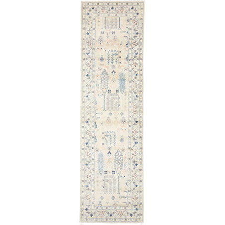 Rug Kazak Afghanistan 87x301 Cream Blue Light P