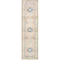 Rug Kazak Afghanistan 83x298 Rosy Orange Blue C