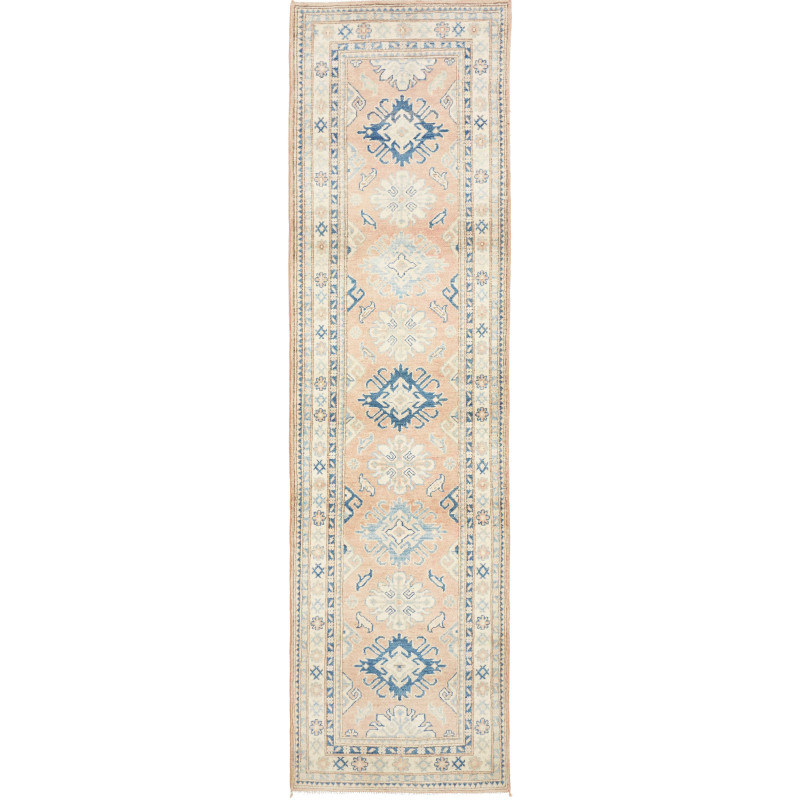 Rug Kazak Afghanistan 83x298 Rosy Orange Blue C