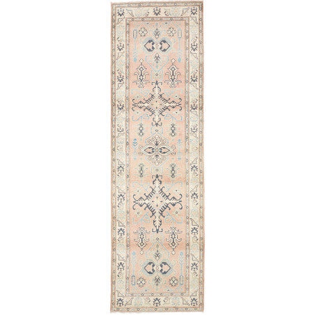 Rug Kazak Afghanistan 85x286 Salmon Pink Grey B