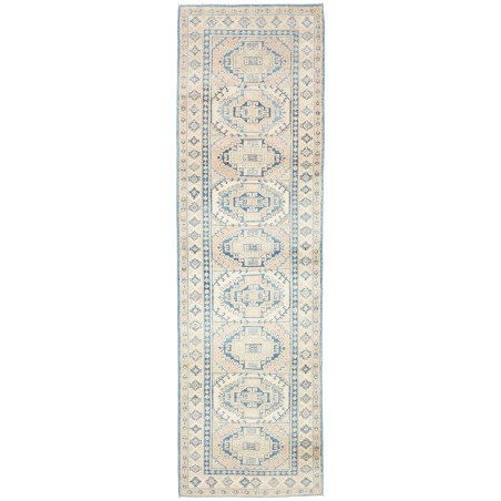 Rug Kazak Afghanistan 82x290 Beige Cream Blue S