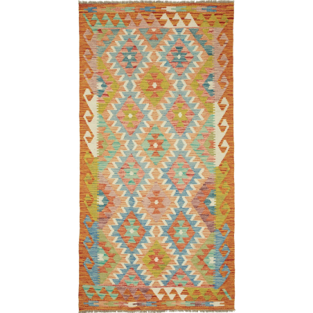 Kilim 102x201 Cm Kilim, Afghanistan, Hand-carded Wool (warp: