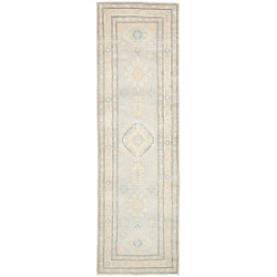 Rug Kazak Afghanistan 85x290 Light Grey Blue Cr