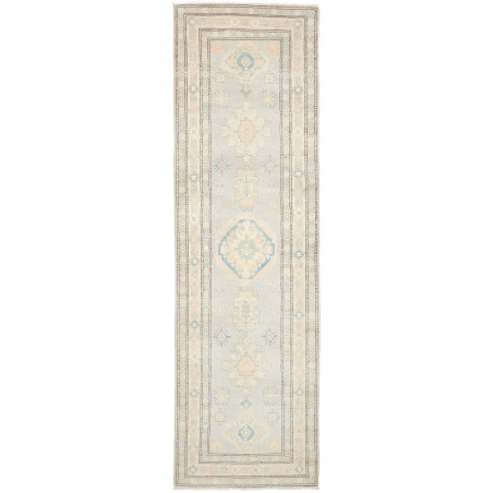 Rug Kazak Afghanistan 85x290 Light Grey Blue Cr