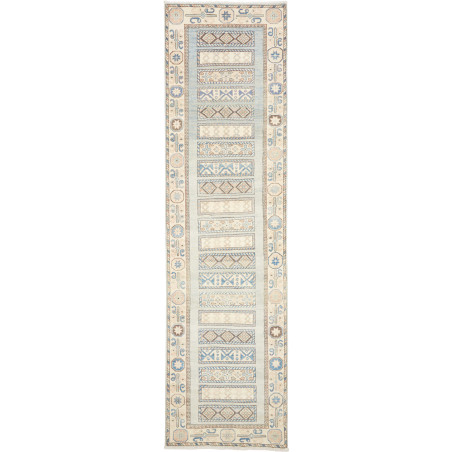 Rug Kazak Afghanistan 91x329 Light Blue Beige C