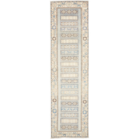 Rug Kazak Afghanistan 88x328 Light Blue Cream B