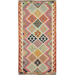 Kilim 101x203 Cm Kilim Afghanistan Hand-carded Wool (warp:
