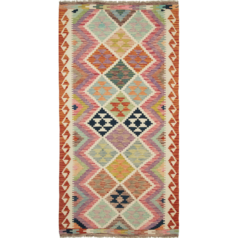 Kilim 101x203 Cm Kilim Afghanistan Hand-carded Wool (warp: