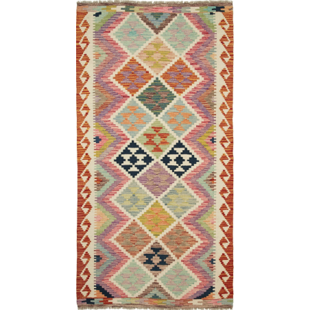 Kilim 101x203 Cm Kilim Afghanistan Hand-carded Wool (warp: