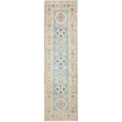 Rug Kazak Afghanistan 81x294 Sky Blue Cream Mid
