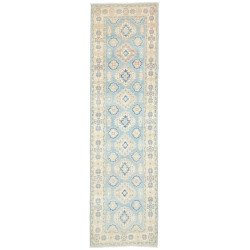 Rug Kazak Afghanistan 83x294 Pale Blue Cream Be
