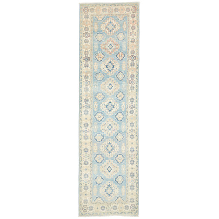Rug Kazak Afghanistan 83x294 Pale Blue Cream Be