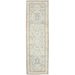 Rug Kazak Afghanistan 82x284 Light Blue Cream B