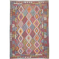 Rug Kilim Afghanistan 200x295 Charcoal Grey Rus