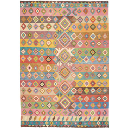 Rug Kilim Afghanistan 204x296 Multicolored Pink