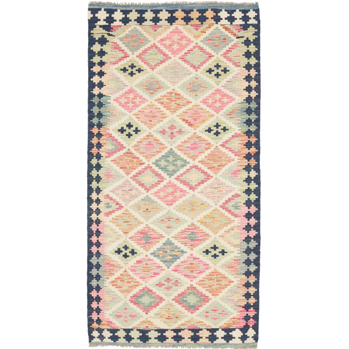Tappeto Originale Kilim Afghanistan 96x195 Blu