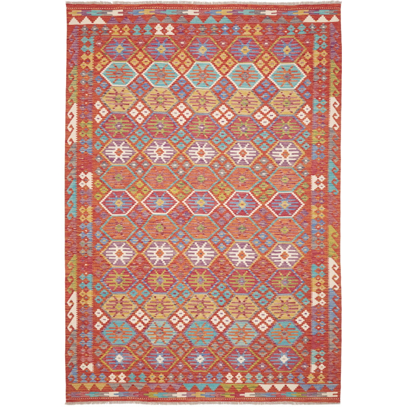 Rug Kilim Afghanistan 205x301 Terracotta Multic