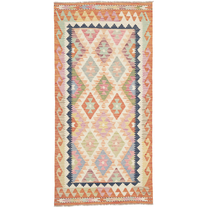 Hand Made Rug Kilim Afghanistan 97x206 Orange B