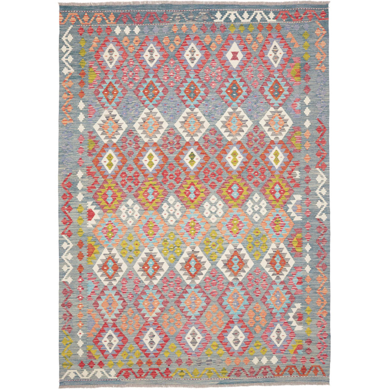 Rug Kilim Afghanistan 208x294 Abstract Blue Gre