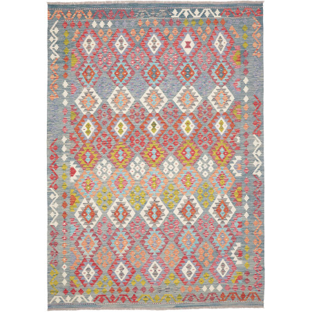 Rug Kilim Afghanistan 208x294 Abstract Blue Gre