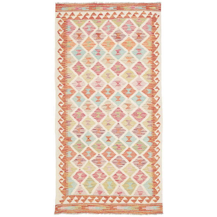 Hand Made Rug Kilim Afghanistan 102x201 Beige B