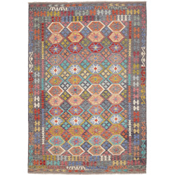Rug Kilim Afghanistan 208x301 Grey Multicolored