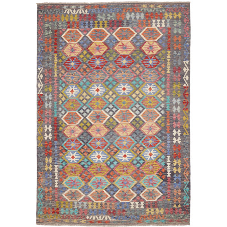 Rug Kilim Afghanistan 208x301 Grey Multicolored