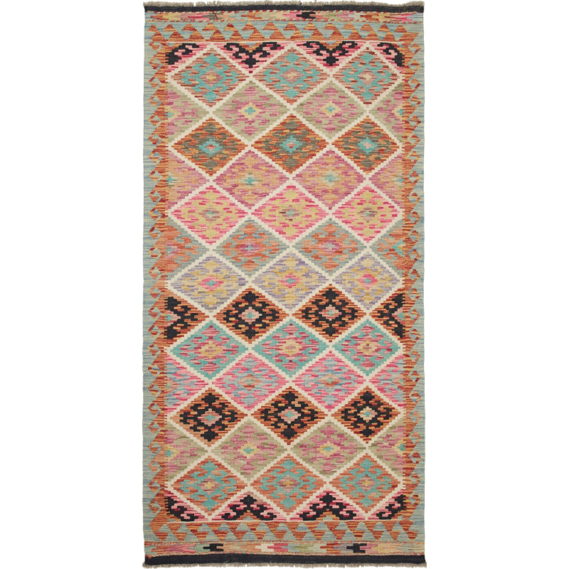 Kilim 103x202 Cm Kilim Afghanistan, Hand-carded Wool (warp: