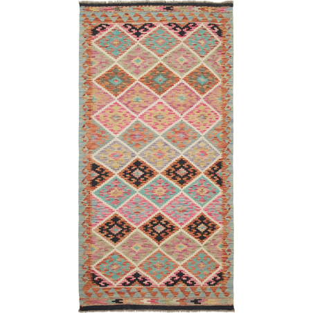 Kilim 103x202 Cm Kilim Afghanistan, Hand-carded Wool (warp: