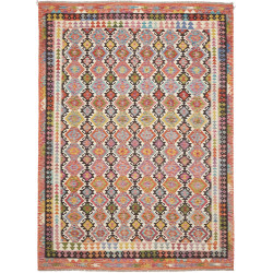 Rug Kilim Afghanistan 213x296 Multicolor Pink B