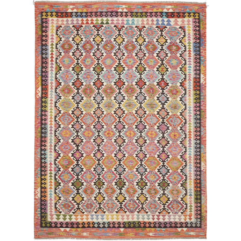 Rug Kilim Afghanistan 213x296 Multicolor Pink B