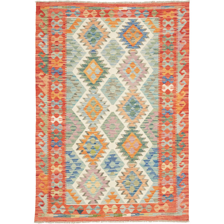 Hand Made Rug Kilim Afghanistan 123x180 Red Bei