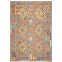 Rug Kilim Afghanistan 200x295 Grey Blue Pastel