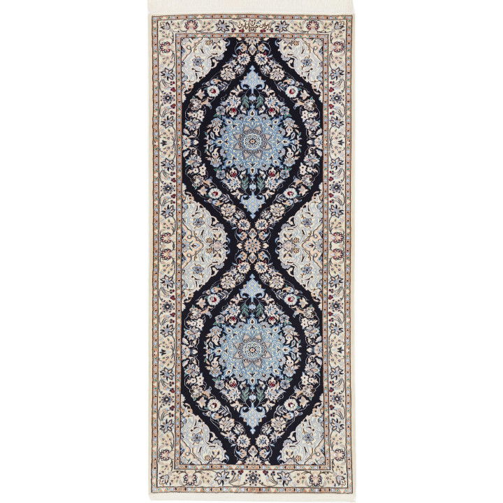 Tappeto Originale Nain 6la Persia 73x175 Blu Sc