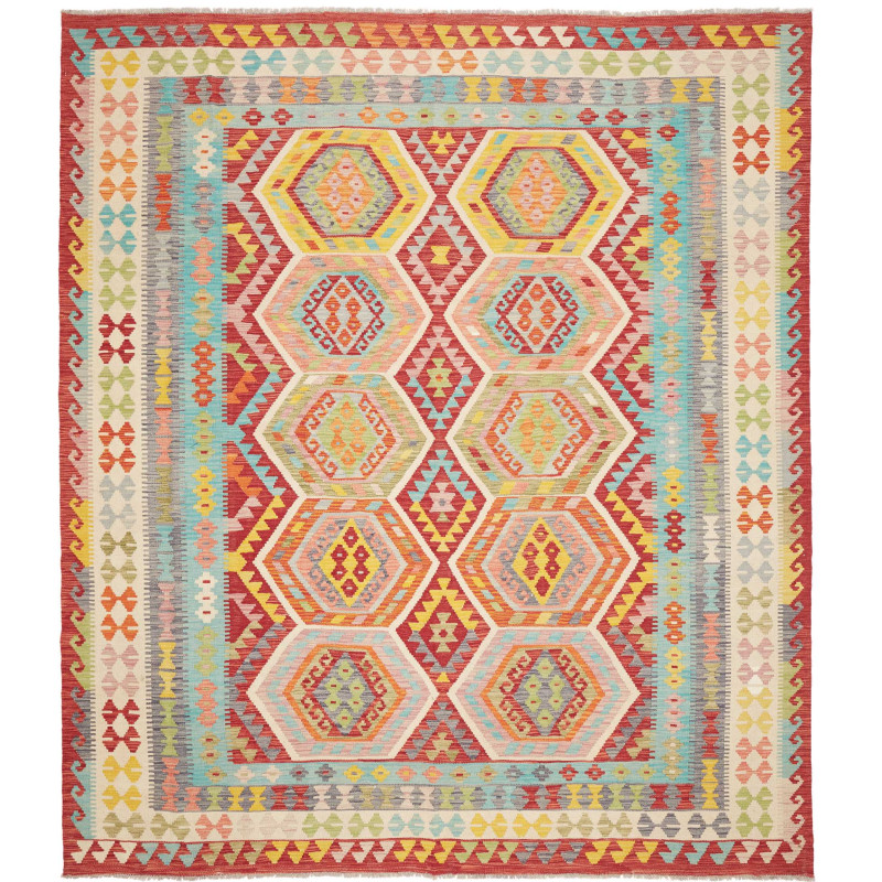Rug Kilim Afghanistan 254x287 Red Orange Light