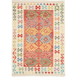 Hand Made Rug Kilim Afghanistan 125x177 Red Ivo