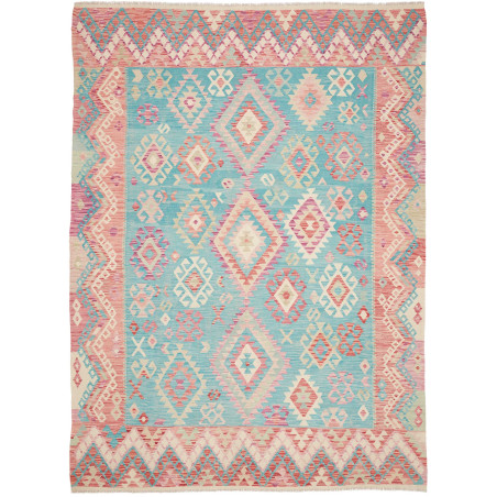 Rug Kilim Afghanistan 210x292 Sky Blue Coral Wh