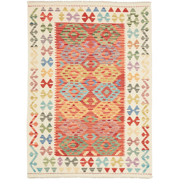 Hand Made Rug Kilim Afghanistan 125x177 Red Ivo