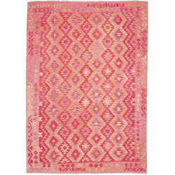 Rug Kilim Afghanistan 204x289 Pink Red Golden Y