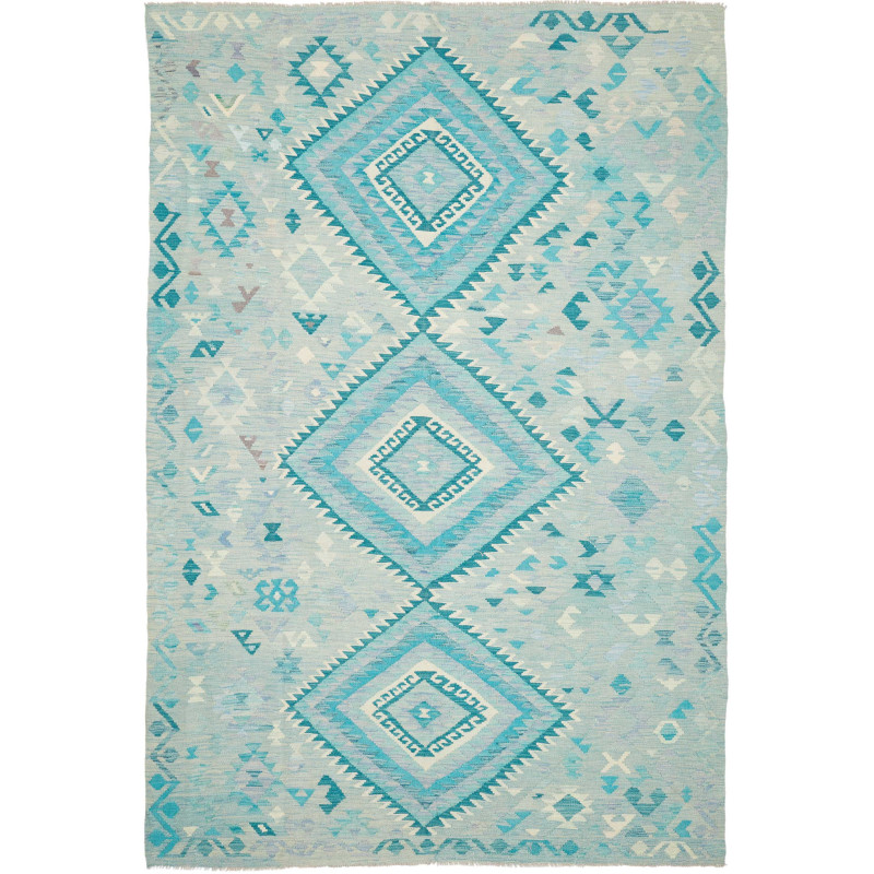 Rug Kilim Afghanistan 204x307 Light Blue Turquo