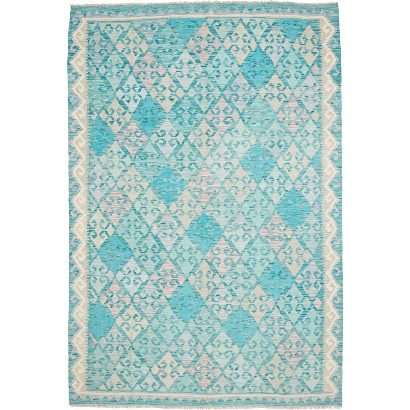 Rug Kilim Afghanistan 206x304 Turquoise Beige L