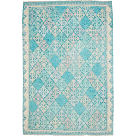 Rug Kilim Afghanistan 206x304 Turquoise Beige L
